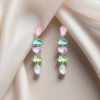 Colorful teardrop-shaped gemstone earrings, fashionable and light luxury zircon earrings for women Application Scenario